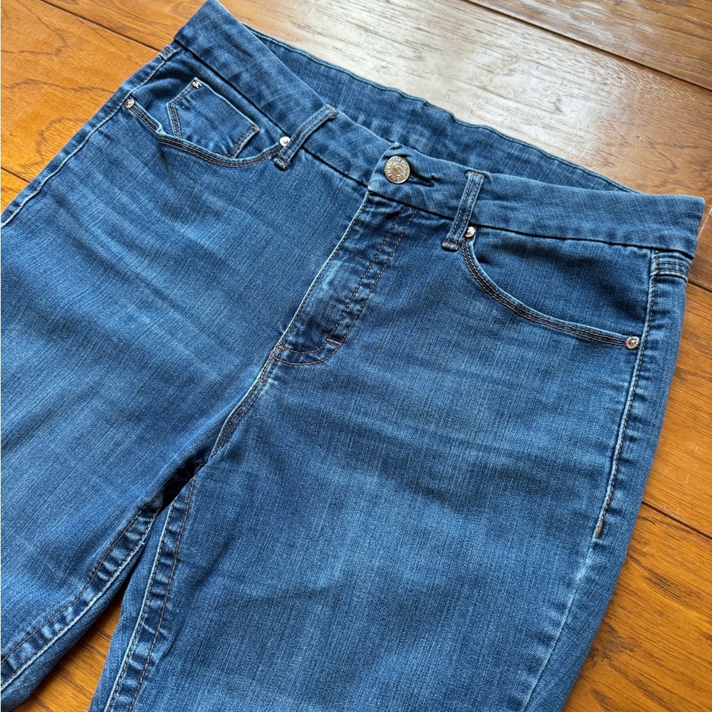 Seven7 Straight Leg Mid-Rise Blue Denim Jeans Size 14 - Picture 4 of 12